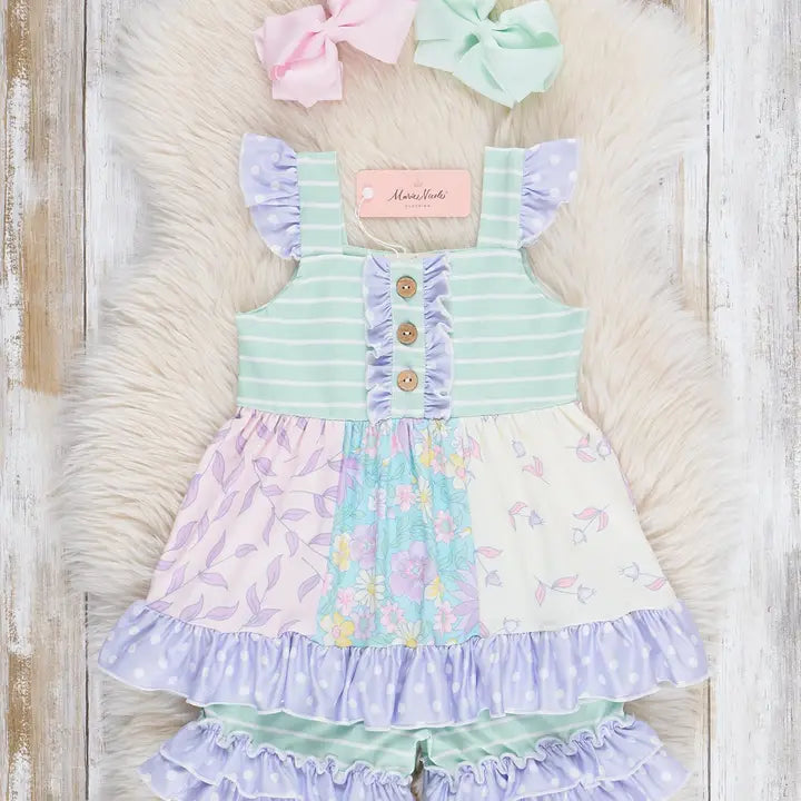 Pastel Buds & Blooms Ruffle Outfit