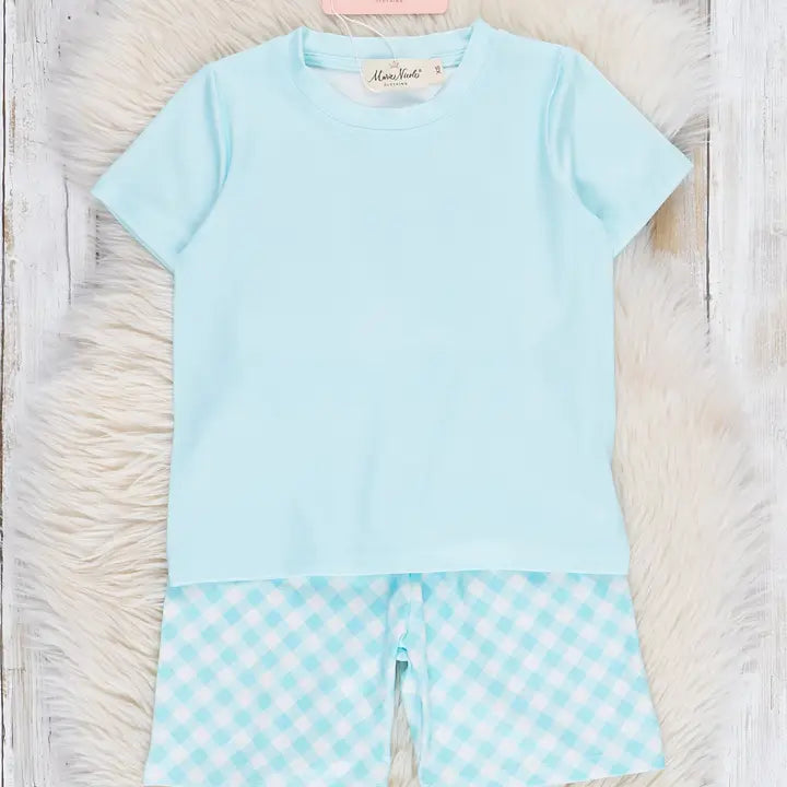 Powder Blue Gingham Outfit