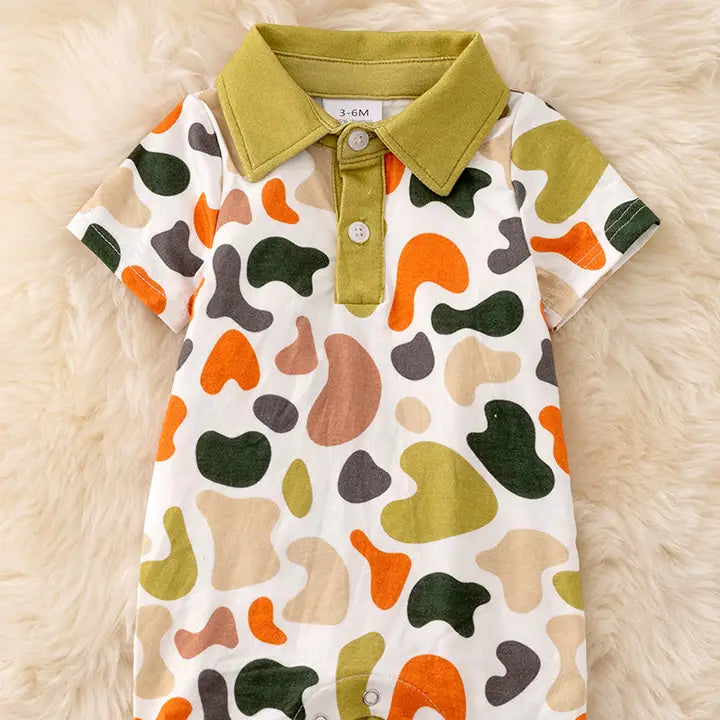Bamboo Made Camouflage Printed Boys Romper
