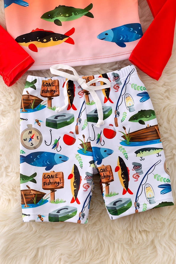 Gone Fishing Boys 2 Piece Swim Set