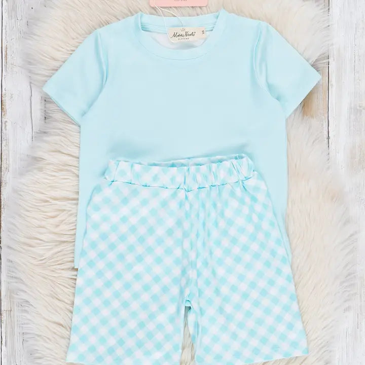 Powder Blue Gingham Outfit