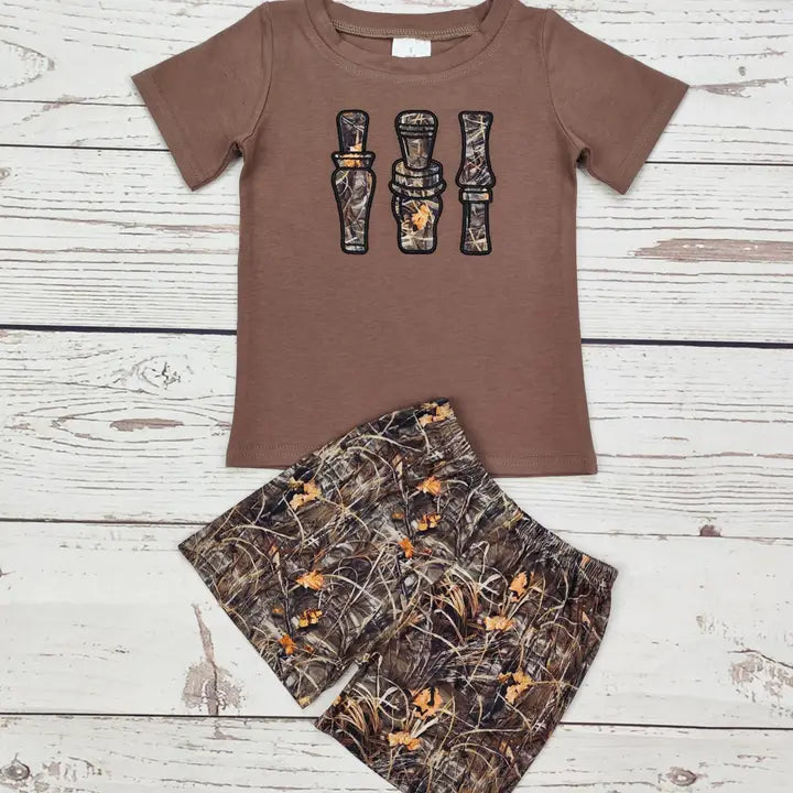 Baby Boy Camouflage Appliqué Summer Set