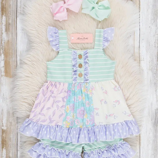 Pastel Buds & Blooms Ruffle Outfit